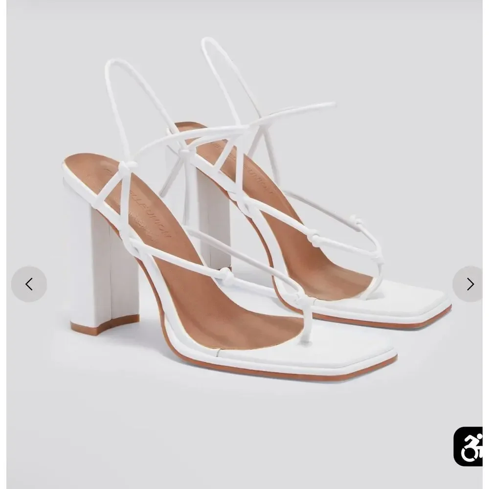 Strappy Block Heel Sandals, White, Size 7 - Gabrielle Union x FTF - Picture 11 of 11